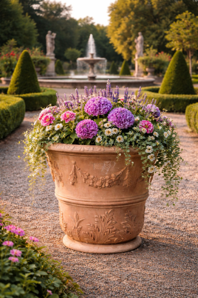 Grand pot de fleurs terre cuite 65 cm / 61 cm